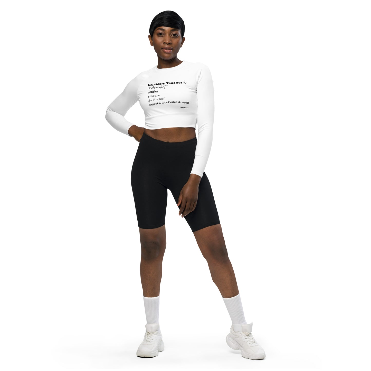 Capricorn Teacher long-sleeve crop top